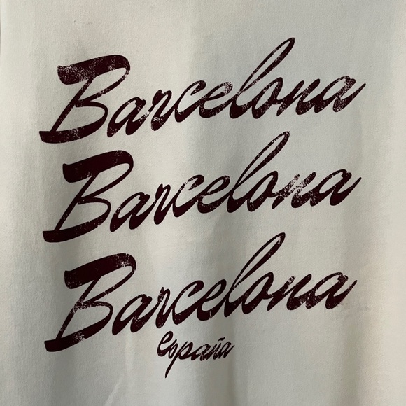 FREE PEOPLE x Desert Dreamer  BARCELONA SWEATSHIRT in Ivory NWT sz L - Picture 9 of 12